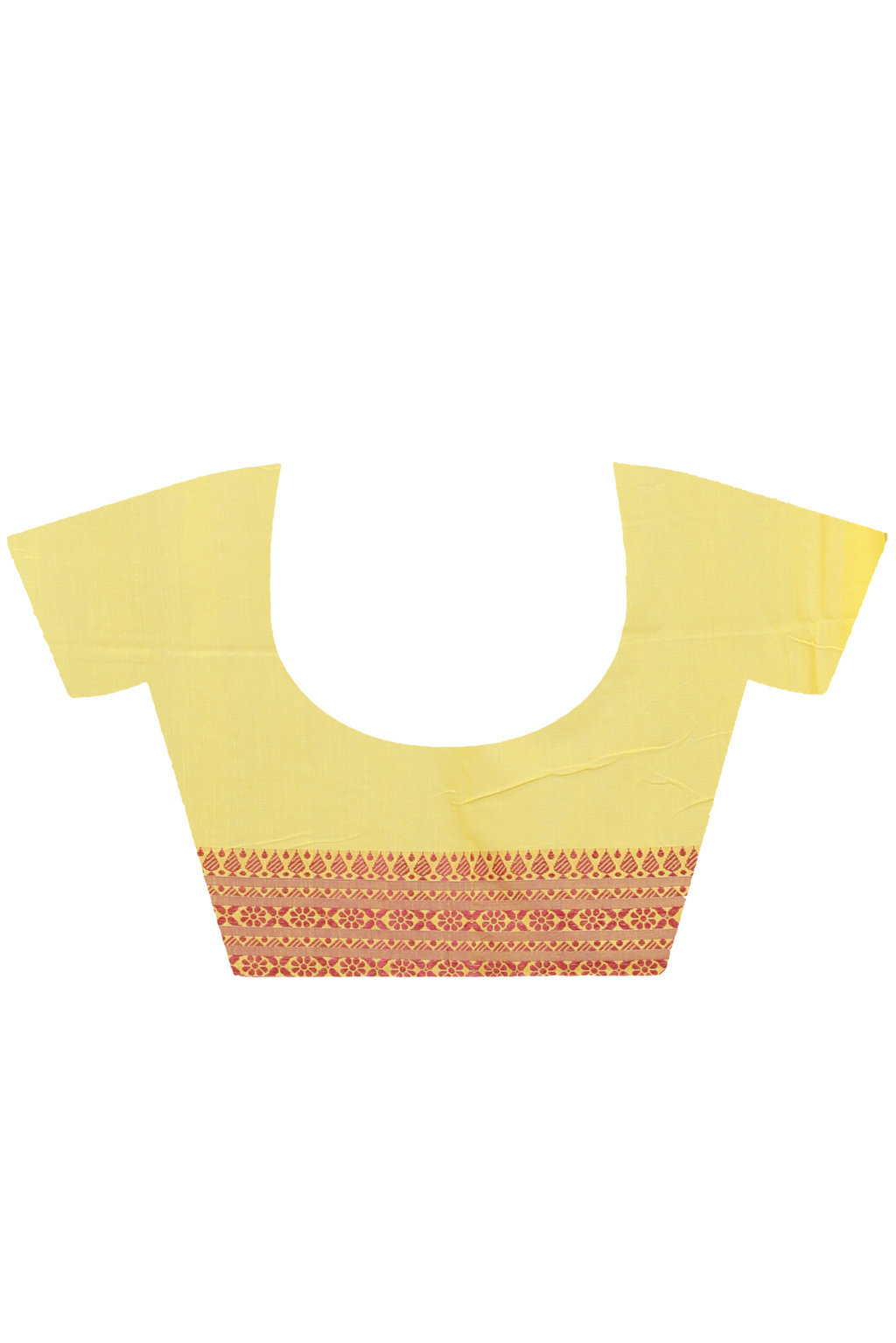 Yellow Red Pure Cotton Begompuri_Hand Hand Loom Saree (1287)